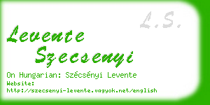 levente szecsenyi business card