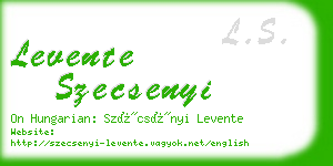 levente szecsenyi business card